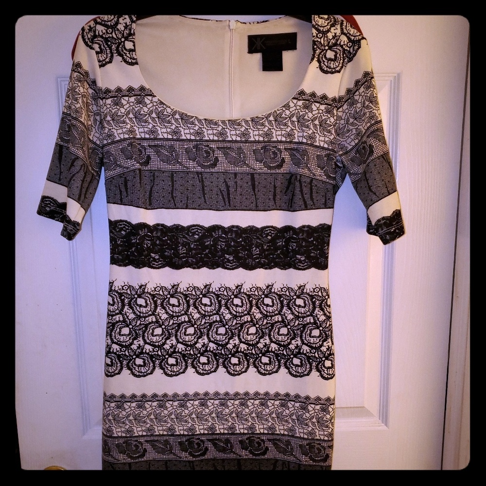 Black and white midi dress